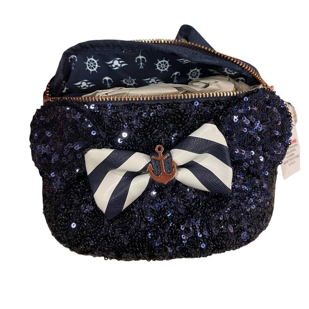 NWT Loungefly • Disney Cruise Line Navy Sequin Belt Bag/Fanny Pack - Picture 4 of 8